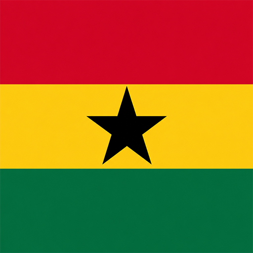 Ghana Toon Tone flag preview for color matching game